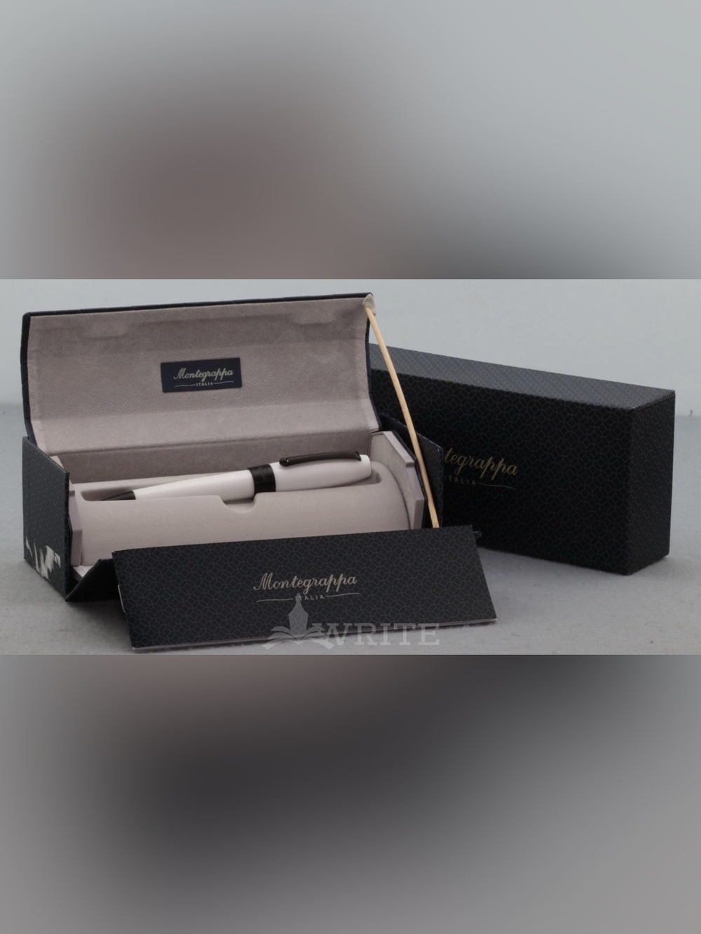 NEW Montegrappa Fortuna White/Ruthenium Ballpoint Pen – Made in Italy – Boxed